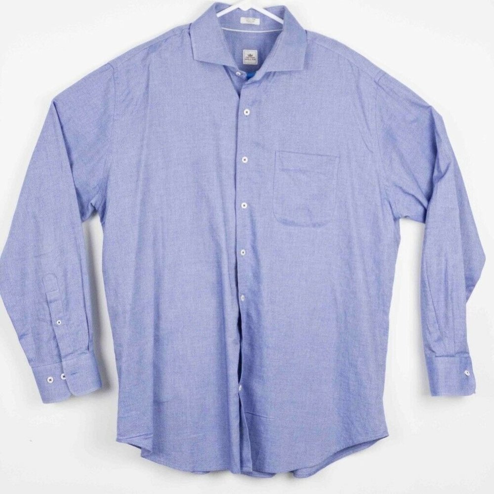 Peter Millar Mens Button Front Shirt Blue XL